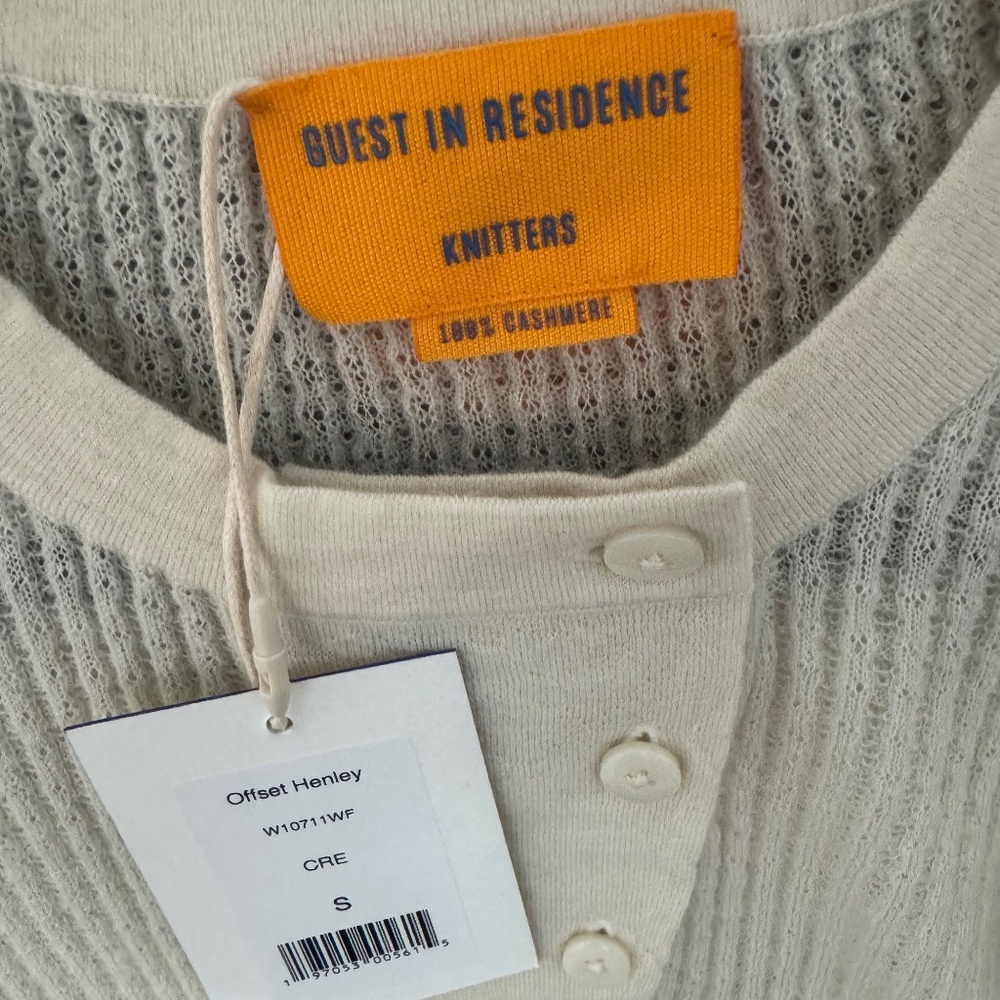 Guest In Residence Offset Cream Henley Size Small